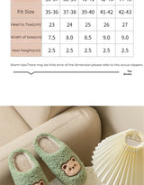 Cute Bear Fluffy Slippers Warm Plush House Shoes for Women and Men