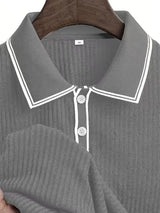 New Spring And Autumn Men's Striped short Sleeve Polo Shirt Slim Fit Collar Multi Color Business And Leisure Versatile Men's Top