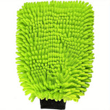 Car Cleaning Microfiber, 2-piece Set - Scratch Free and Lint Free, High-quality Lint Microfiber Car Wash Gloves - Green