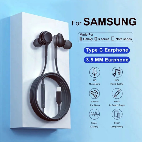 🎧 Auriculares In-Ear con Cable — Type-C & 3.5mm, Audio HD 🔊