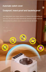 New Intelligent Infrared Sensing Cat Bowl Pet Cat Food Feeder, Automatic Lid Opening Feeder, Dust And Insect Proof