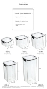 Sealed Jars Kitchen Grain Storage Organizer Large Tank Plastic Moisture-proof Storage Box Household Seasoning Jars Set