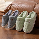 Cotton Slippers for Women, Autumn and Winter Home Slippers, Indoor Confinement Shoes, Warm Cotton Shoes, Non-Slip Plush Couple Cotton Slippers for Men