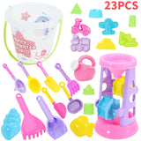 NEW Summer Beach Set Toys For Kids Digging Sand Plastic Bucket Watering Bottle Shovels Children Beach Water Game Toys Tools