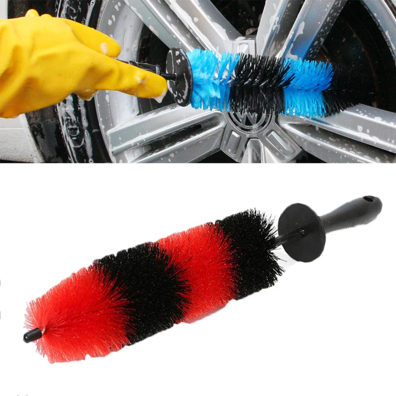 “Escova Multifuncional 17’’ — Limpeza Profunda de Rodas, Pneus e Motor