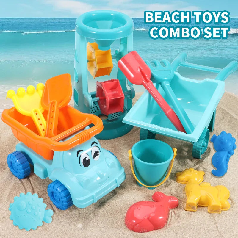 NEW Summer Beach Set Toys For Kids Digging Sand Plastic Bucket Watering Bottle Shovels Children Beach Water Game Toys Tools