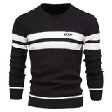 New Autumn Pullover Men's Sweater O-neck Patchwork Long Sleeve Warm Slim Sweaters Men Casual Fashion Sweater Men Clothing