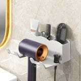 🚿 Soporte para Secador de Pelo | Estante de Baño sin Perforación | Organizador de Pared Reutilizable para Conducto de Aire y Accesorios