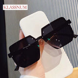 Vintage Women Large Frame Square Sunglasses Men Luxury Sun Glasses Brand Design Trendy Eye Glasses UV400 Shades Driving Goggle