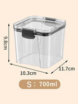 Sealed Jars Kitchen Grain Storage Organizer Large Tank Plastic Moisture-proof Storage Box Household Seasoning Jars Set