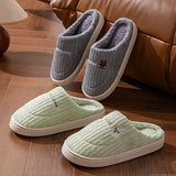 Cotton Slippers for Women, Autumn and Winter Home Slippers, Indoor Confinement Shoes, Warm Cotton Shoes, Non-Slip Plush Couple Cotton Slippers for Men