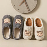 Cute Bear Fluffy Slippers Warm Plush House Shoes for Women and Men