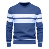 🧥 Suéter Masculino O‑Neck Patchwork — Slim & Casual 🔥