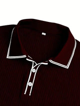 New Spring And Autumn Men's Striped short Sleeve Polo Shirt Slim Fit Collar Multi Color Business And Leisure Versatile Men's Top