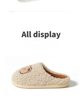 Cute Bear Fluffy Slippers Warm Plush House Shoes for Women and Men