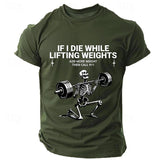 Funny Barbell Graphic Fitness T-Shirt Apparel Breathable Sports Men's Round Neck Short Sleeve Tee 2025 Crew Neck T Shirt for Men