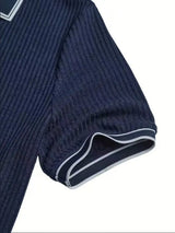 New Spring And Autumn Men's Striped short Sleeve Polo Shirt Slim Fit Collar Multi Color Business And Leisure Versatile Men's Top
