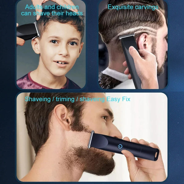 ✂️ Máquina de Corte Masculina — Cabeçote Ajustável & USB 🔋