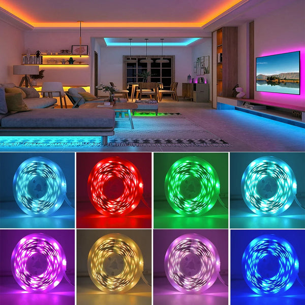 🌈 Luces LED RGB en Tira 5m/10m/20m/30m | Iluminación Flexible con Control por APP | Cinta Decorativa para Habitación y Dormitorio