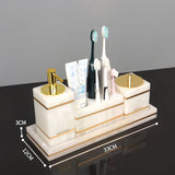 White Onyx Natural Marble Bathroom Accessories Set Gold Luxury Soap Dispenser Soap Dish Tray Toothbrush Holder Bathroom Set