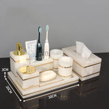 White Onyx Natural Marble Bathroom Accessories Set Gold Luxury Soap Dispenser Soap Dish Tray Toothbrush Holder Bathroom Set