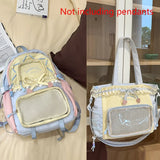 Women's Bag Set Two-Piece Pain Bag (Likely a Typo and Should Be Backpack) Back to School Season Backpack Lace Lightweight Cute Backpack
