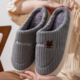 Cotton Slippers for Women, Autumn and Winter Home Slippers, Indoor Confinement Shoes, Warm Cotton Shoes, Non-Slip Plush Couple Cotton Slippers for Men