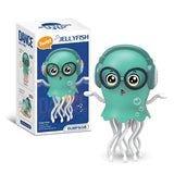 An electrically-powered crawling dancing jellyfish toy, an octopus with automatic obstacle sensor, intelligent LED lights and mu