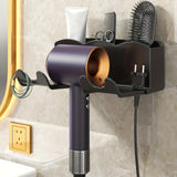 🚿 Soporte para Secador de Pelo | Estante de Baño sin Perforación | Organizador de Pared Reutilizable para Conducto de Aire y Accesorios