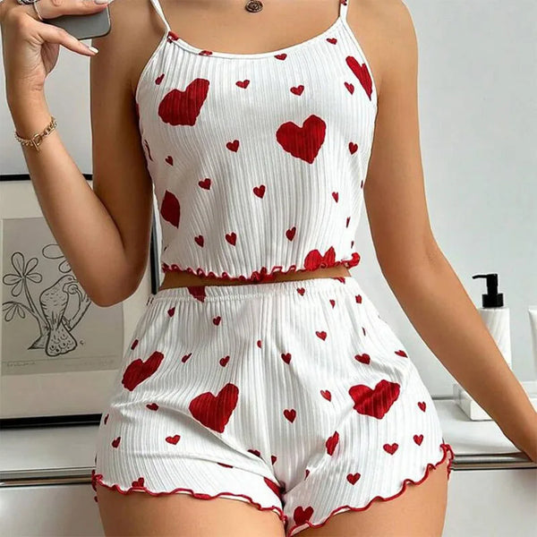 💎 Pijama Femenino 2 Piezas 🌙 — Top y Shorts Suaves, Cómodos y Estilosos 💖