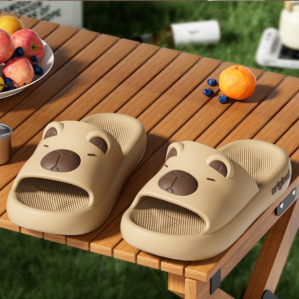 Capybara Cute Cartoon Slippers Sweet Indoor Outdoor Antislip Slides Thick Soft EVA Soles Kawaii Shoes