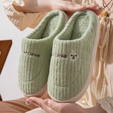 Cotton Slippers for Women, Autumn and Winter Home Slippers, Indoor Confinement Shoes, Warm Cotton Shoes, Non-Slip Plush Couple Cotton Slippers for Men