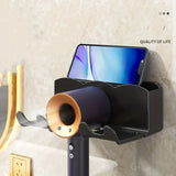 🚿 Soporte para Secador de Pelo | Estante de Baño sin Perforación | Organizador de Pared Reutilizable para Conducto de Aire y Accesorios