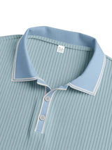 New Spring And Autumn Men's Striped short Sleeve Polo Shirt Slim Fit Collar Multi Color Business And Leisure Versatile Men's Top
