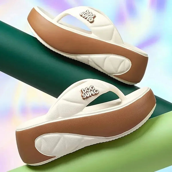 Women's Elevating Flip-Flops Thick Platform Sandals Comfortable Thong Design Outdoor Fashion Slippers Light Footwear Women Shoes