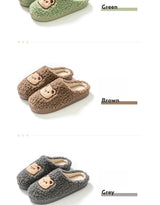 Cute Bear Fluffy Slippers Warm Plush House Shoes for Women and Men