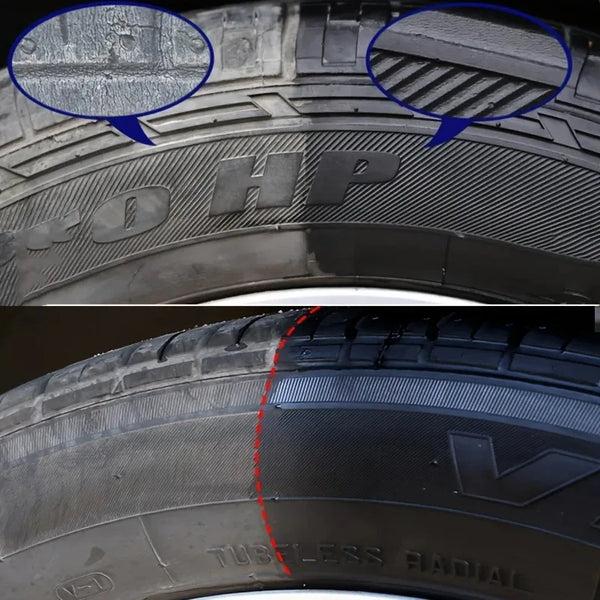 KJM Black Shiny Tire wax - durable, long-lasting protection and repair for all kinds of tires - prevents cracks and whitens